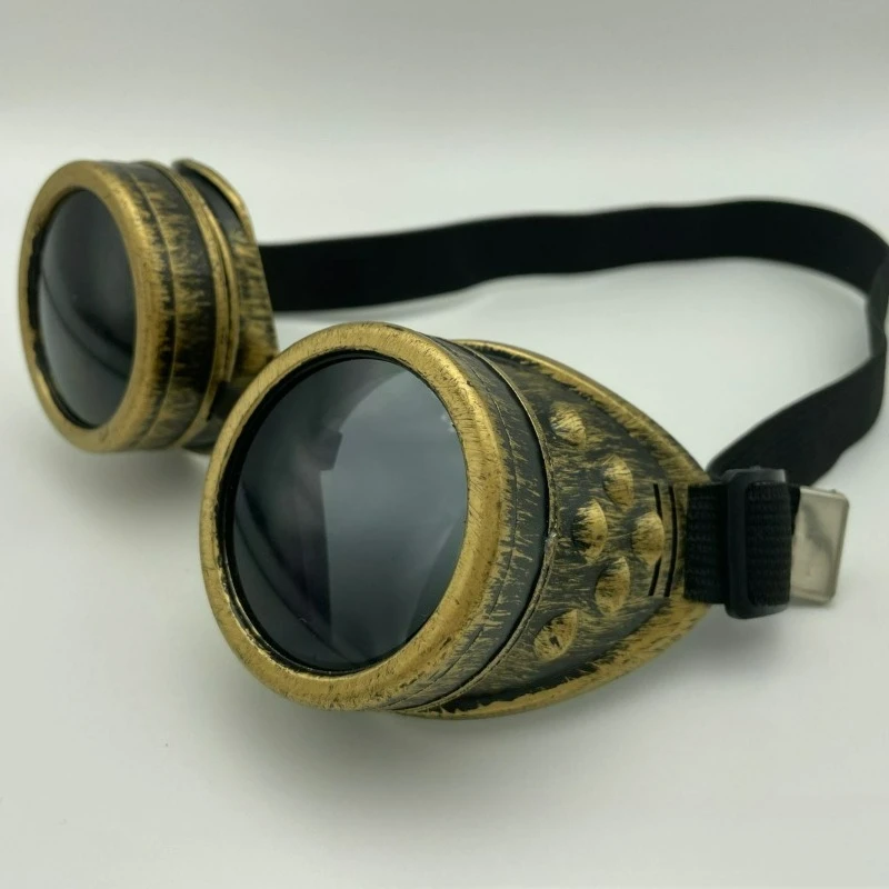 Sunglasses Fashion Steampunk Glasses Round Oversized Goggles Welding Punk Glasses Cosplay Brand Designer Colors Lens Shades - view 3