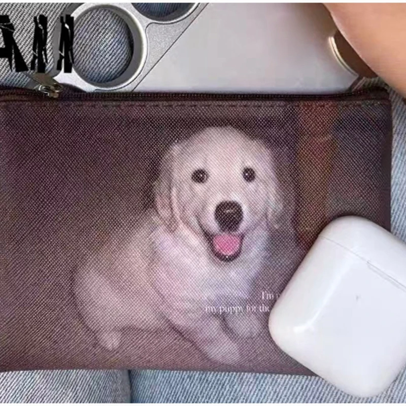 Niedliche Mini-Geldbörse mit Hundemuster für Damen, Y2K Retro Reißverschluss-Münzbörse, Leichte Tragbare Kosmetiktasche, Kartenhalter – Detail 9