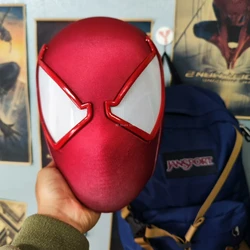 mar-vel Customized Red Spider-Man Mask with Faceshell & Magnetic Eyes 1:1 Wearable Scarlet Spiderman Mask Halloween Cos Replica