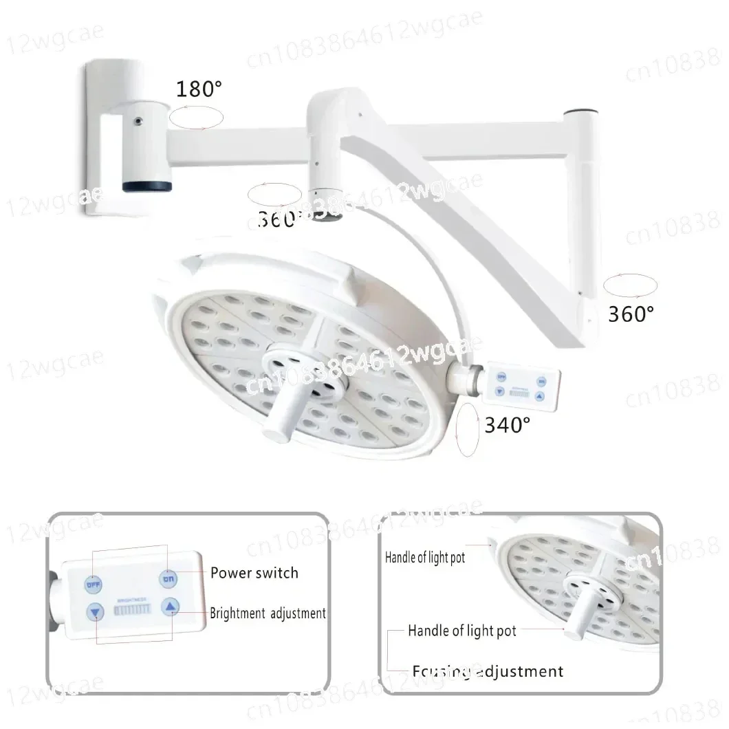 Medical Theatre Room Double Dome Shadowless LED Portable Wall Mounted Surgical Operating Light