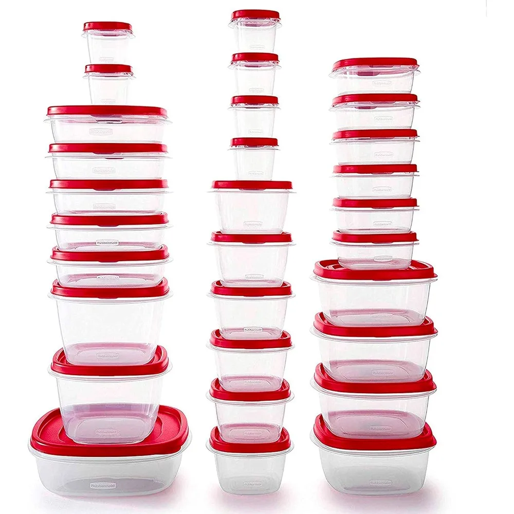 

60-Piece Food Storage Containers with Lids, Microwave and Dishwasher Safe, Red Color, Ideal for Meal Prep and Pantry Storage