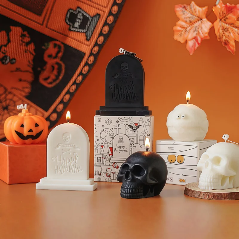 1pc Halloween Kürbis Schädel Kerze Party Dekoration Duft Kerze Dekoration Ornament Urlaub Geschenk Foto Prop