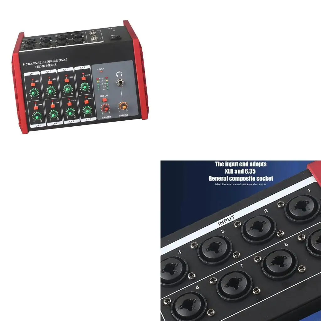 

Прочный металлический корпус, 8 входов, комфорт микширования звука, профессиональная четкость для сценических шоу, запись встреч