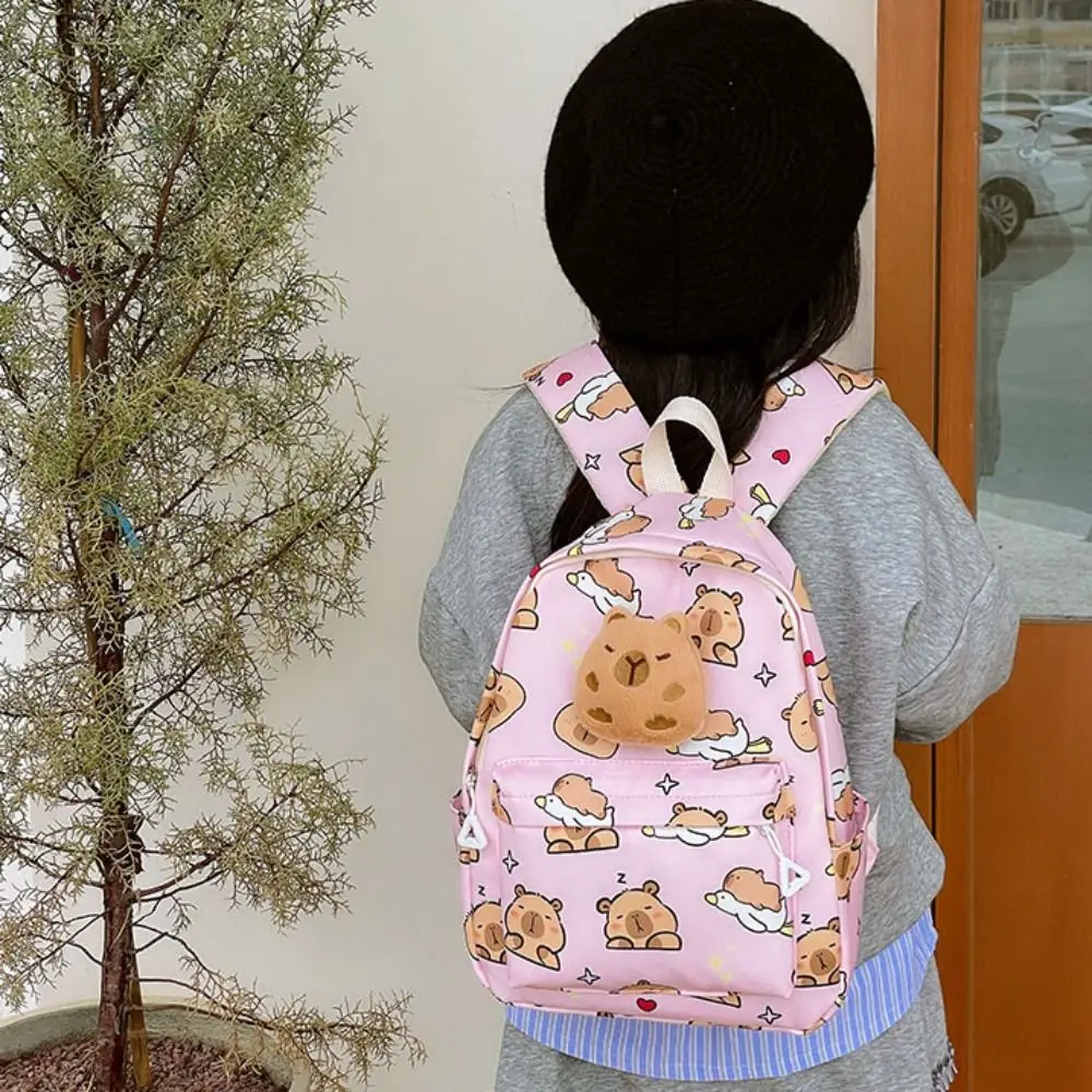 New Capybara Backpack School Backpack Large Capacity Nylon Multi-layer Stain-resistant Multipurpose Students Schoolbag Book Bags