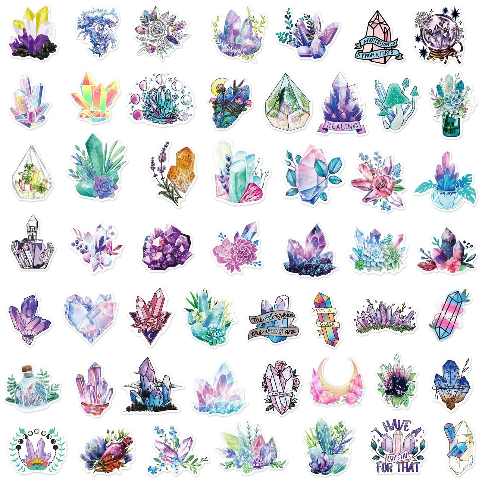 10/25/50pcs Bohemian Boho Crystal Graffiti Stickers for DIY Scrapbook Suitcase Water Bottle Phone Laptop Guitar Car