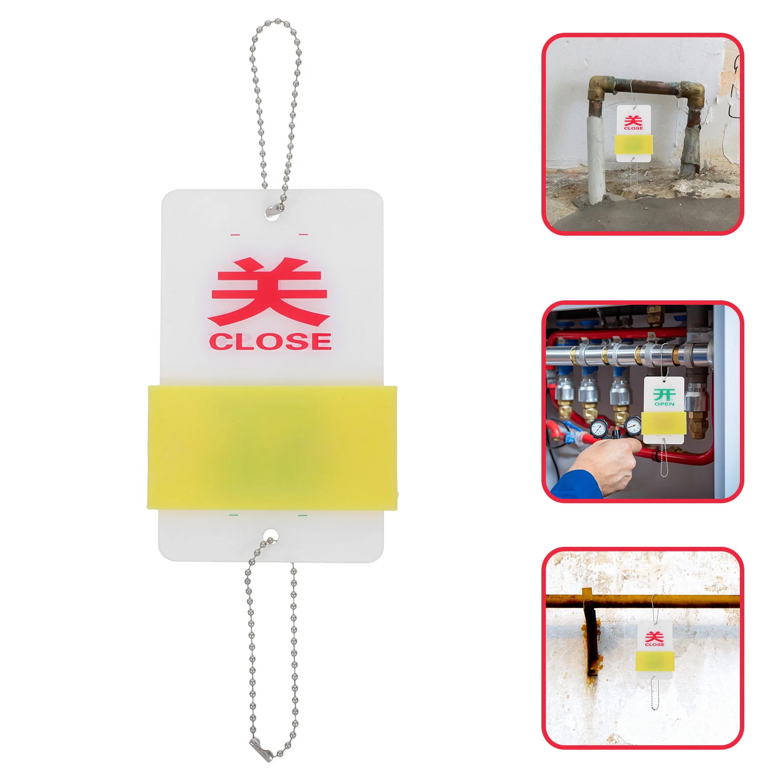 2pcs Acrylic Valve Warning Open Close Indicator Equipment State Signboard Hanging Tag For Safe Operation Home Machine Signboard