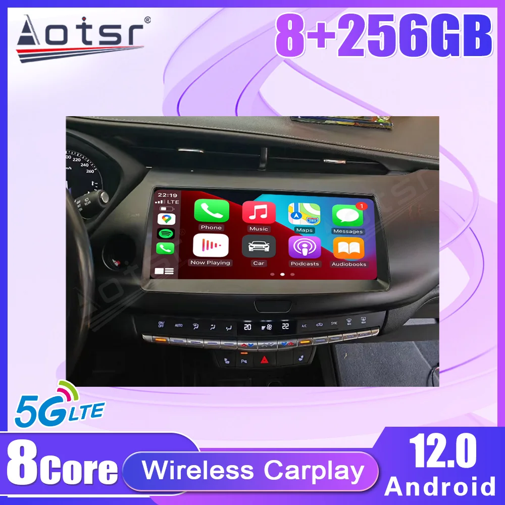 8+256G 12.3 Inch Android 12.0 Car Radio GPS Navigation Multimedia Player For Cadillac XT4 XT5 XT6 Auto Stereo GPS Navi Head Unit