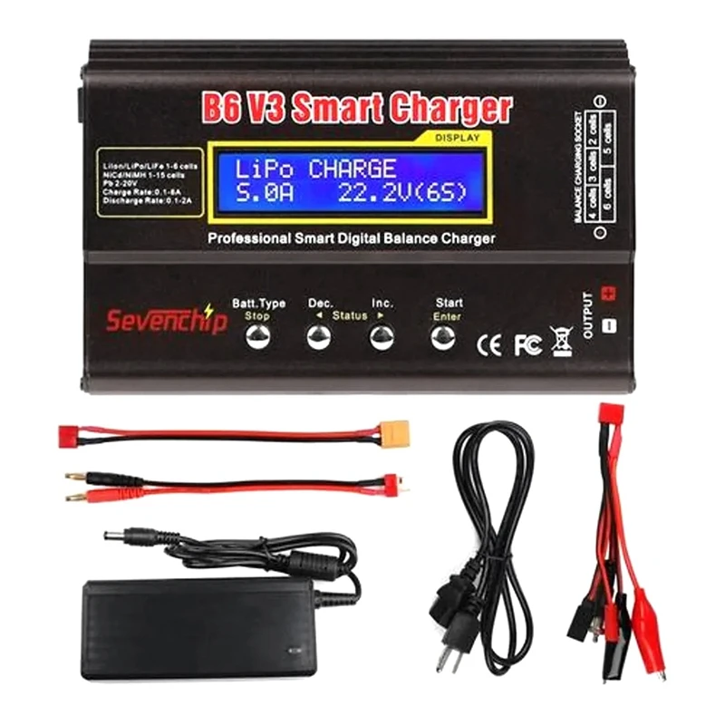 B6 V3 Digital RC Lipo Nimh Battery Balance Charger+AC POWER 12V 5A Adapter For Rc Drone Car Boat US Plug