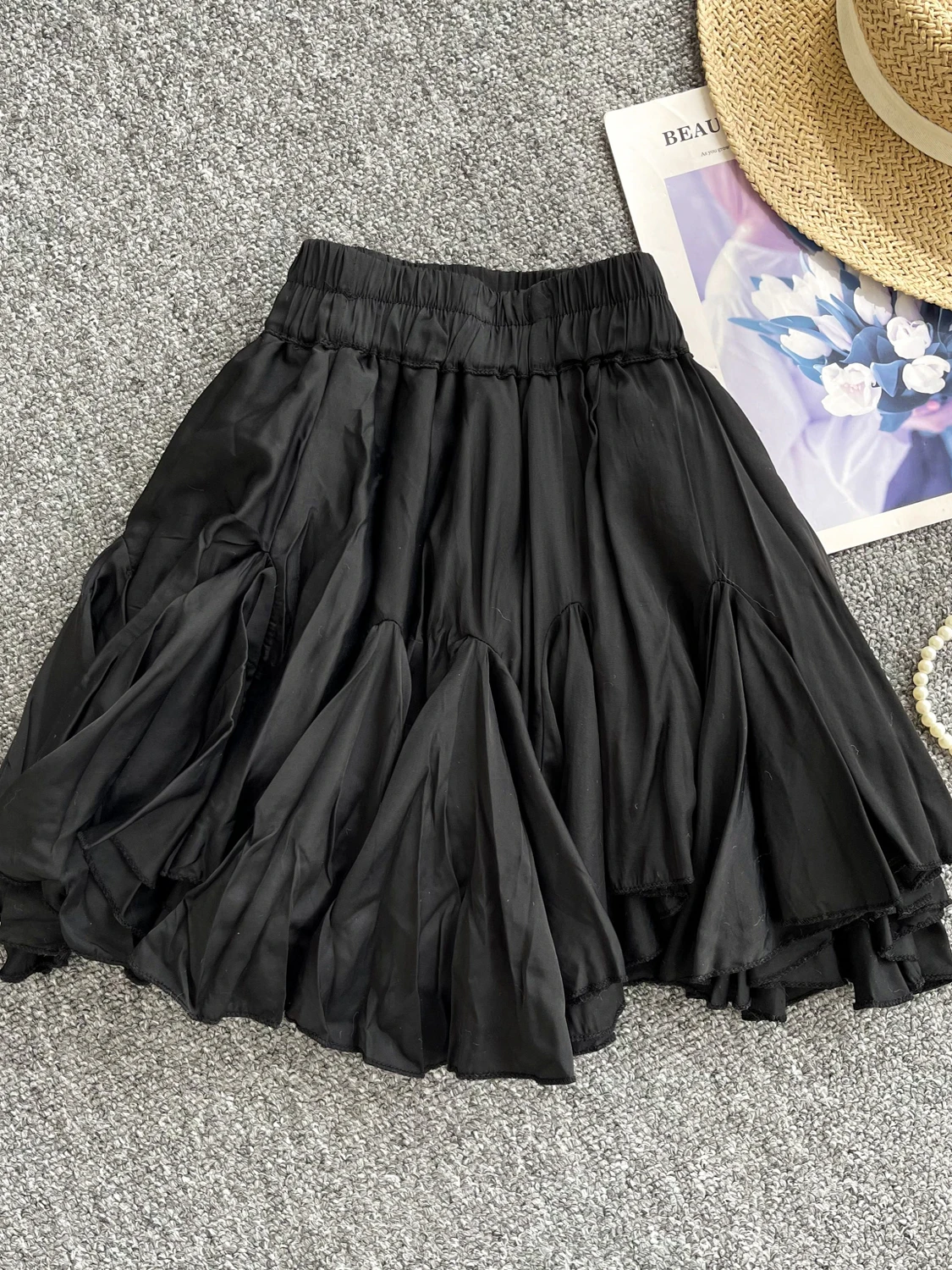 Pure Desire été Faion taille haute asymétrique dentelle ourlet f jupe femmes douce ort jupe coréenne Sle trajet