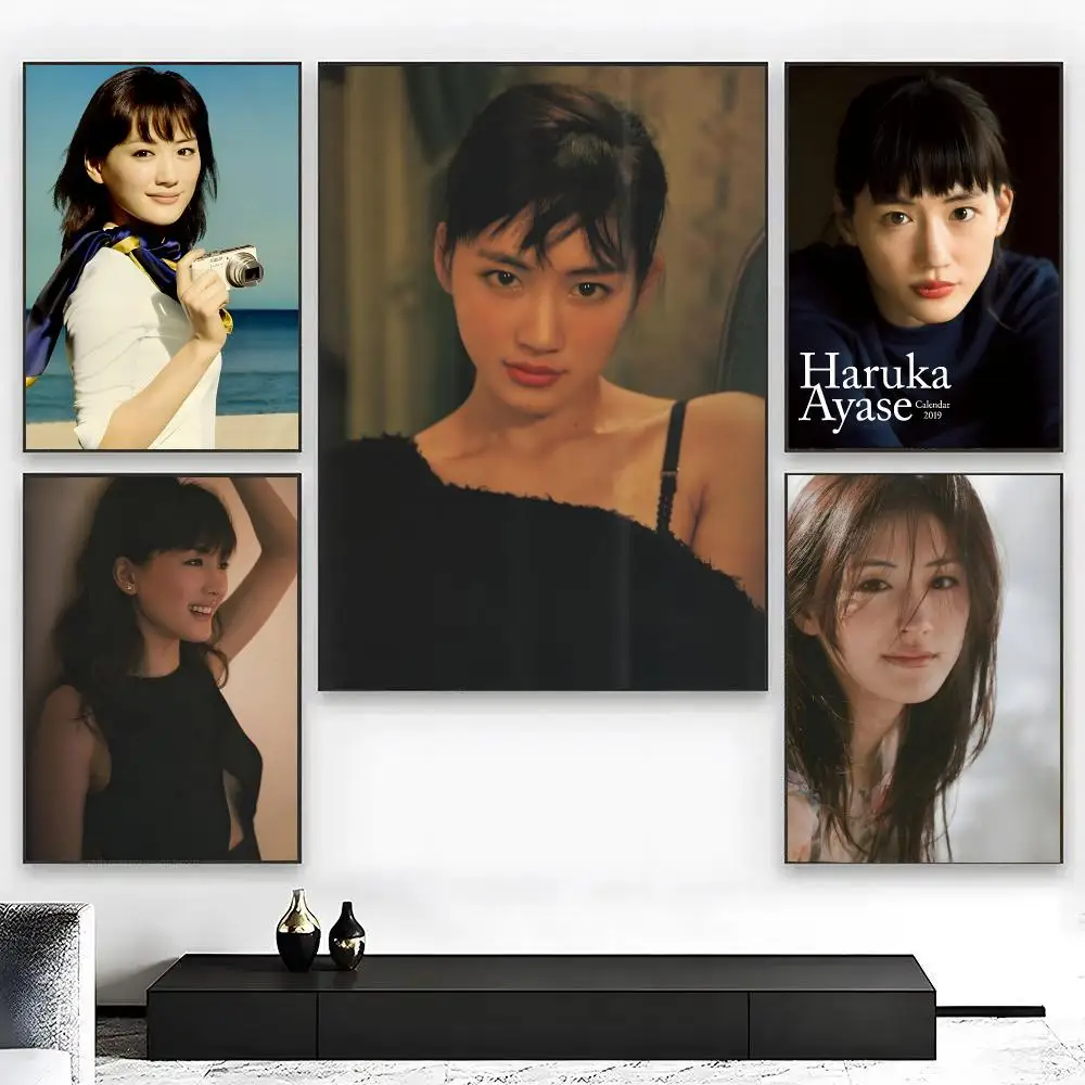 Actress H-Haruka Ayase Poster High Quality Bedroom Living Room Aesthetic Wall Decoration Painting Stickers Gift