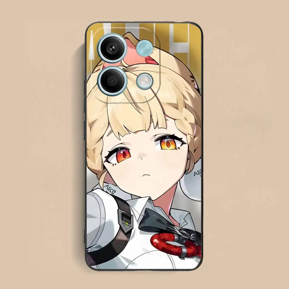 حافظة هاتف Zenless Zone Zero Alice لهاتف Xiaomi Redmi Note 14 13 12 11 A5 3 2 1 Pro Plus 4G 5G طباعة ملونة واقية جميلة #6