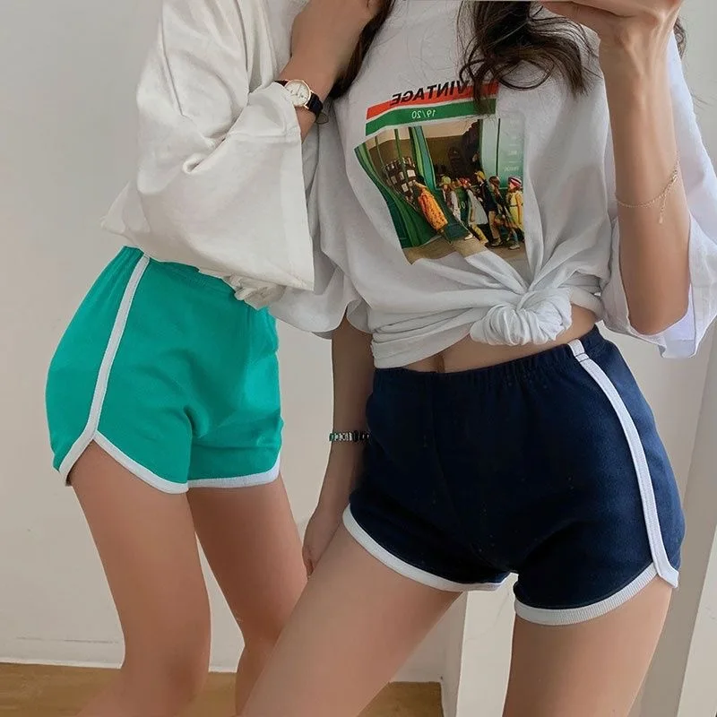 

New Summer Sport Shorts Women High Waist Elasticated Seamless Fitness Leggings Push Up Gym Training Gym Tights Pocket Short