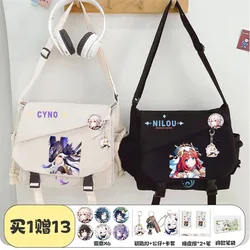 Game Anime Genshin Impact Cosplay Nilou Cyno Nahida Wanderer Nylon Cloth Cartoon Bag Campus Student Messenger Bag