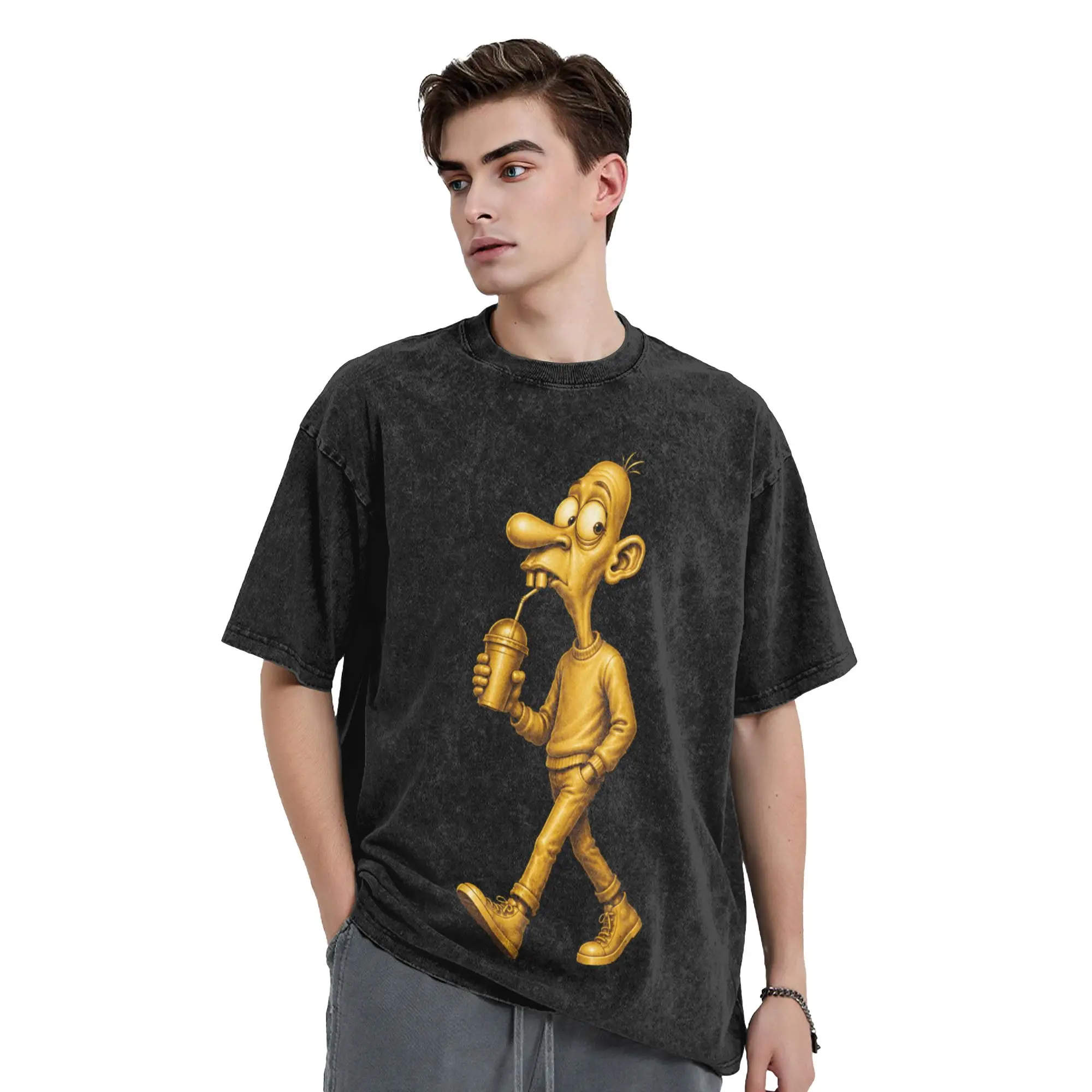 Neegy Meme Internet Brainrot Gen Z Humor T Shirts Washed 100% Cotton T-Shirt  Vintage Men Tops Streetwear Summer Tee Shirt