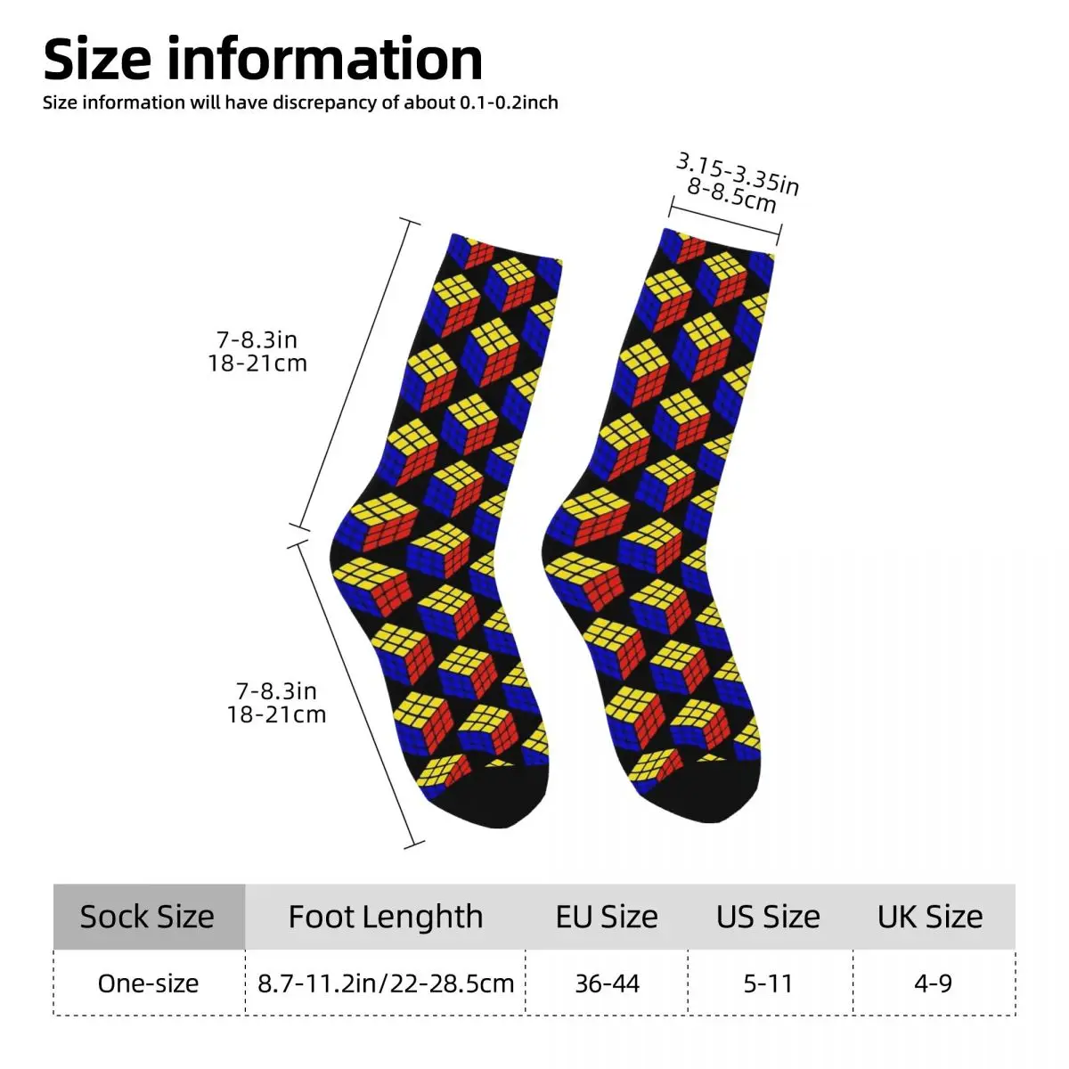 Rubix Rubiked-Chaussettes de course coordonnantes pour hommes, bas élégants, doux, respirants, design d'automne, adultes