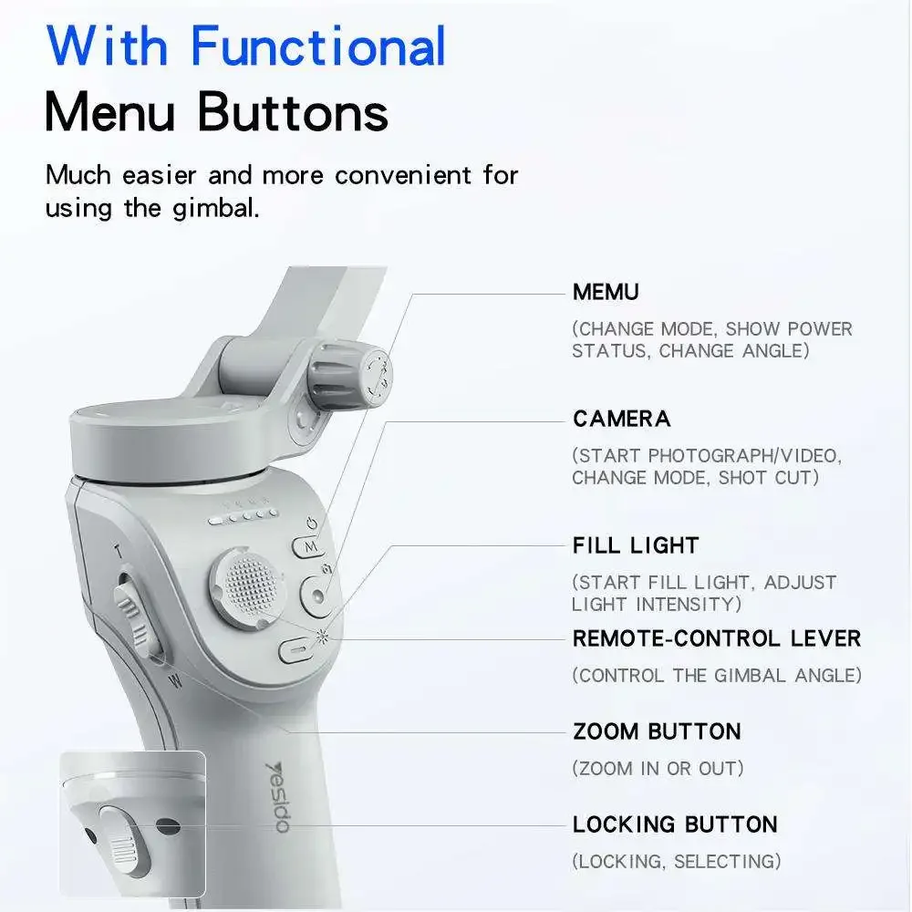 SF18 inteligentny stabilizator gimbala do telefonu komórkowego 360 AI automatyczne śledzenie twarzy ręczny kijek do selfie BT statyw profesjonalny gimbal śledzący