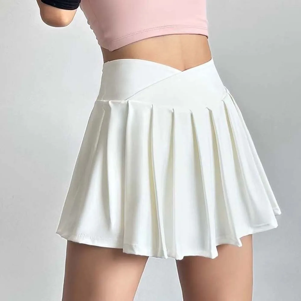 

Combined in One High Waist Pleated Skirt Fitness Clothes Breathable Tennis Short Fillibeg Tight Thickened Sports Yoga Kilt