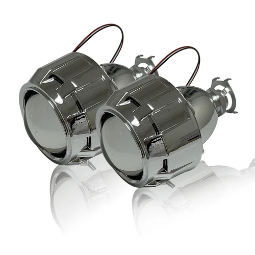 Imagen 2 del producto KUNFINE 2 unids/lote 2,5 pulgadas bi-xenón HID lente de proyector cubiertas de coche luz alta/baja para faro de coche bombilla halógena o xenón