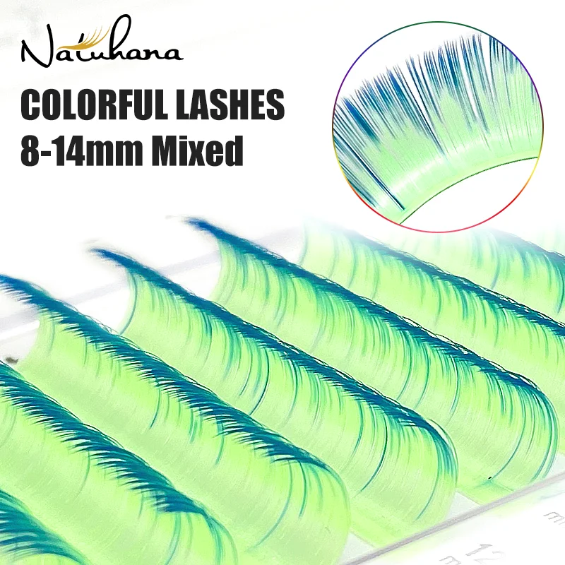 

NATUHANA Colored Eyelash Extensions Makeup Individual Mink Color Eyelashes Korea Pbt Natural Soft False Cilio Lashes