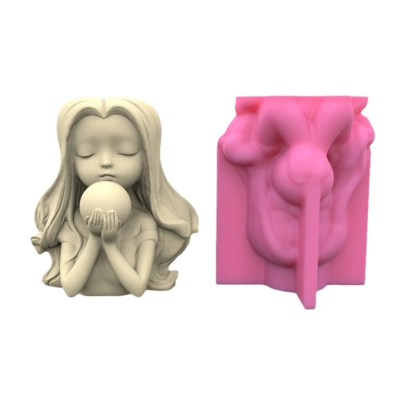 

Silicone FlowerPot Mold Candlestick Silicone Mold Girls Head-Planter Vase Mold