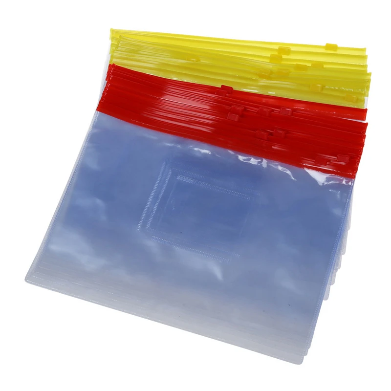 

20PCS Plastic Slider Zip Lock Bags Files Holder For A5 Paper