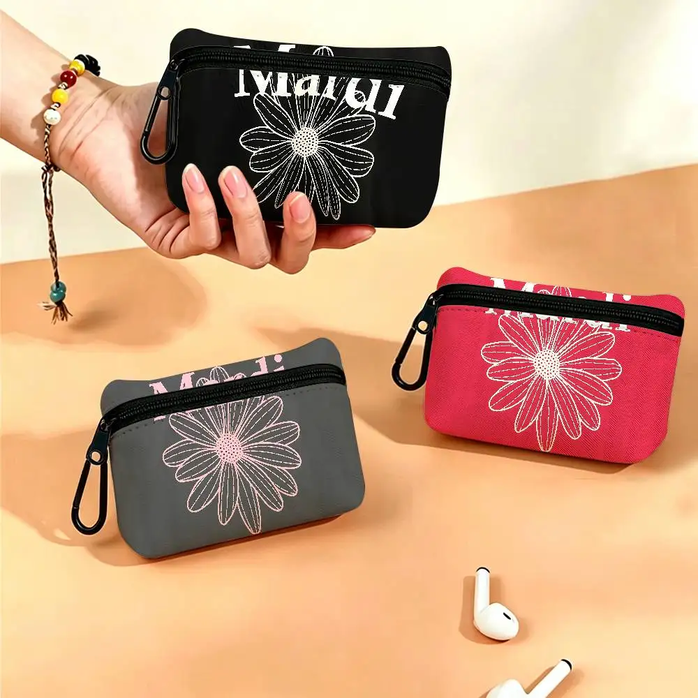 M-Mardi Festive-Vibrant Portable Oxford Fabric Mini Wallet Carabiner Design Small Coin Bag For Cards Keys Earphones