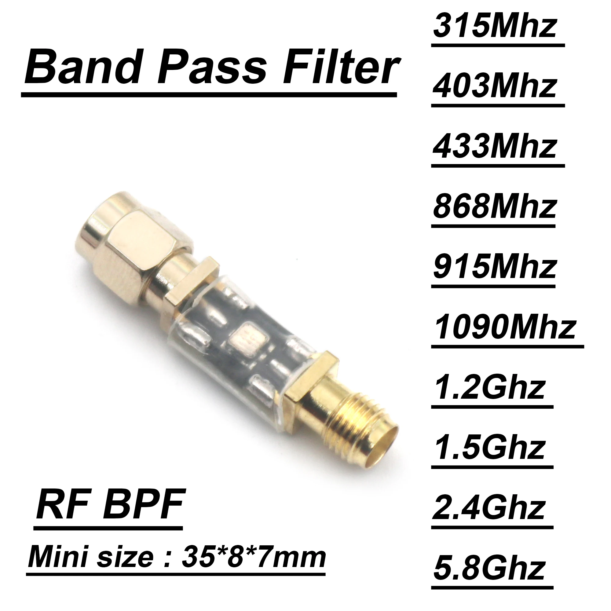 Band Pass Filter Bpf 315m 403m 433m 868m 915m 1.2g 1.5g 2.4g 5.8g para Drone Rtl Sdr Satellite Walkie-talkie Amplificador de Rádio rf