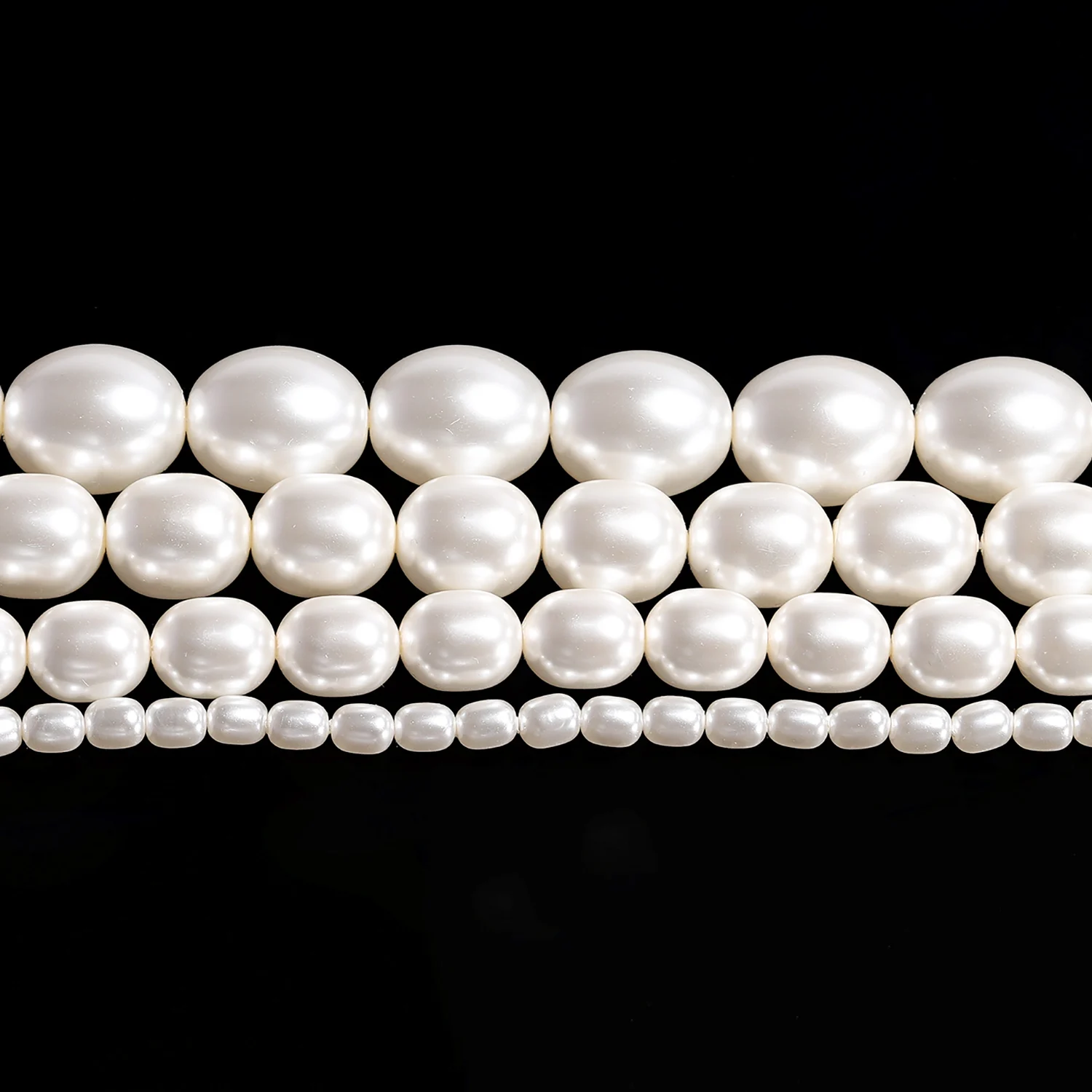 White Imitation Pearl Beads Oval Glass Loose Bead For Jewelry Making Charms Bracelet Necklace Earrings Handmade Accessories