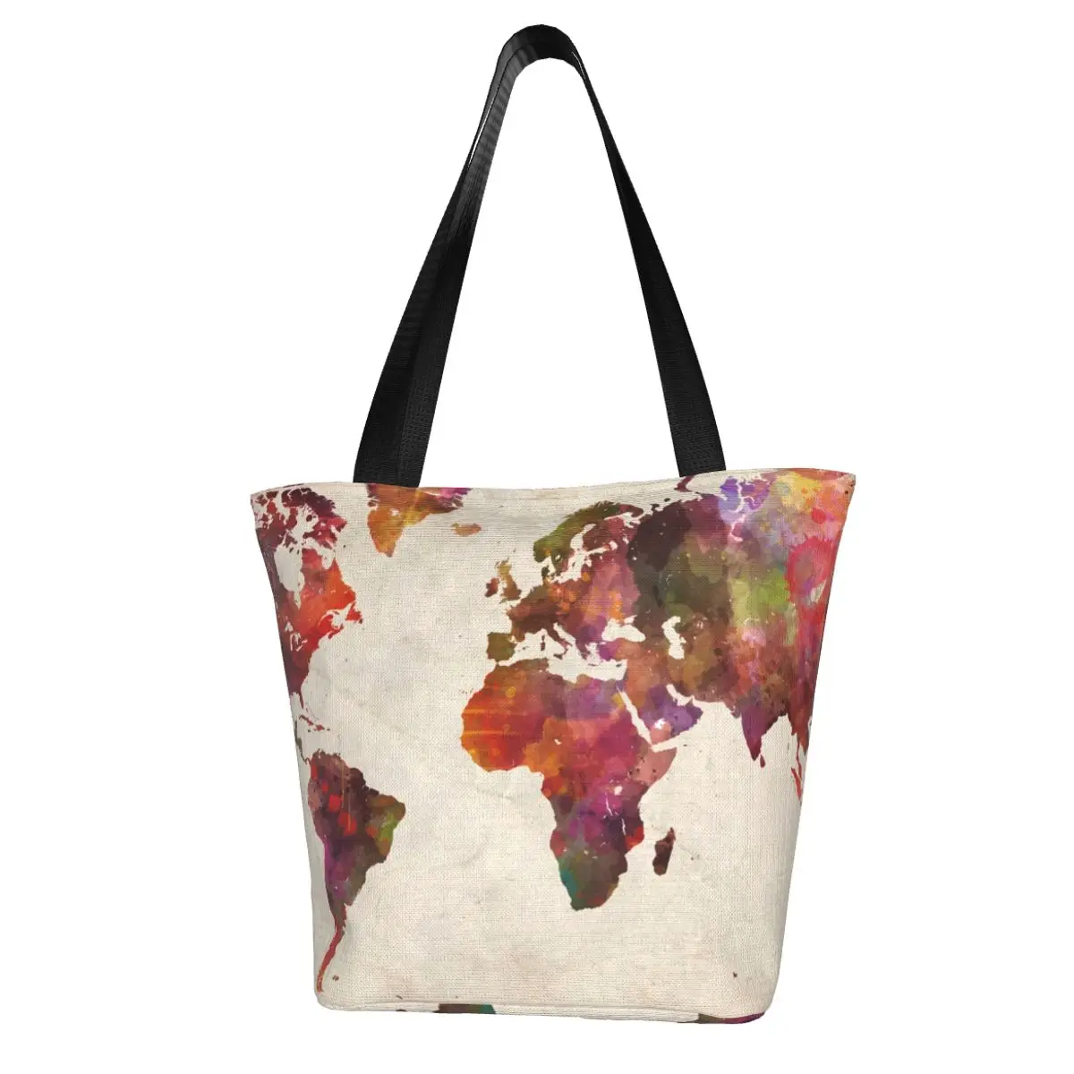 World Maps Handbag World Maps Top-handle Bags Trend Teen Tote Bag Large Pattern Women Handbags