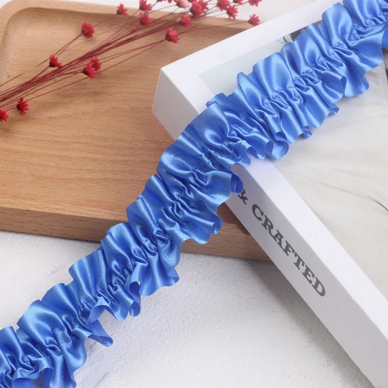 Lolita Center Pleated Elastic Satin Ribbon Lace Diy Ladies Hair Hoop Headdress Toy Clothes Skirt Sewing Dresses For Women 2025