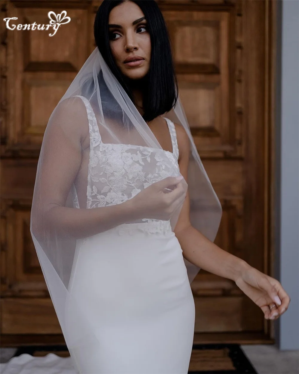 Abito da sposa sexy senza schienale Taglio a sirena Scollo quadrato Applicazioni in pizzo Abiti da sposa rustici Abiti da sposa Boho personalizzati