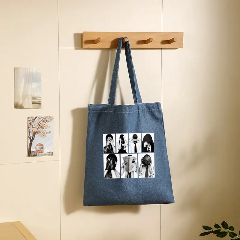Denim Tote Bag Arirang World Tour 2026 Kpop Fan Gift Women's Large Capacity Shoulder Bag for Beach Outings Travel Shopping Bags
