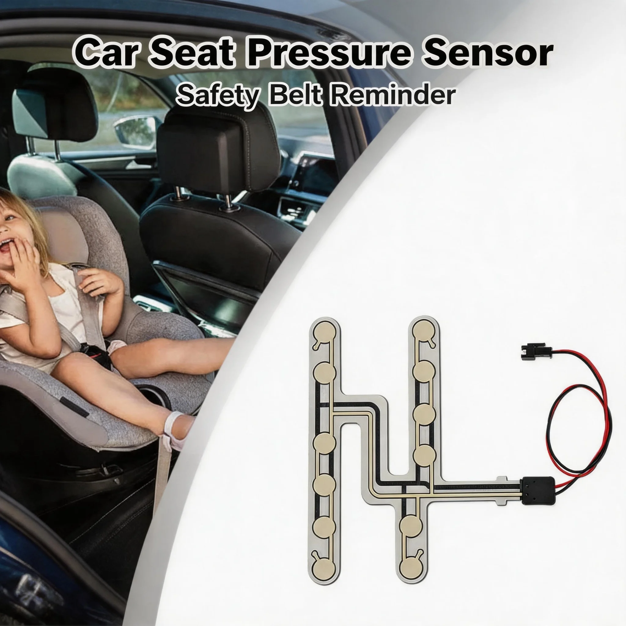 Durable Car Seat Pressure Sensor Universal Safety Belt Warning Reminder Alarm Pad for Sedan SUV Truck Auto Interior Accessories