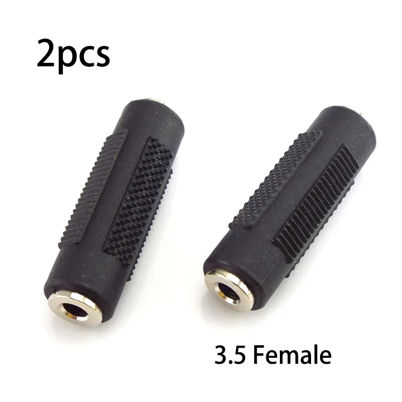 2pcs 3.5mm Female to Female Plug Stereo Adapter Audio Jack Female Coupler Plug Connector Socket Matel D6