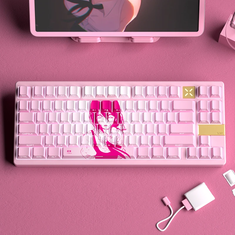 Petit ensemble complet de clavier à touches par sublimation PBT, transparent, gravé sur le côté, hauteur originale, 75/84/98/100