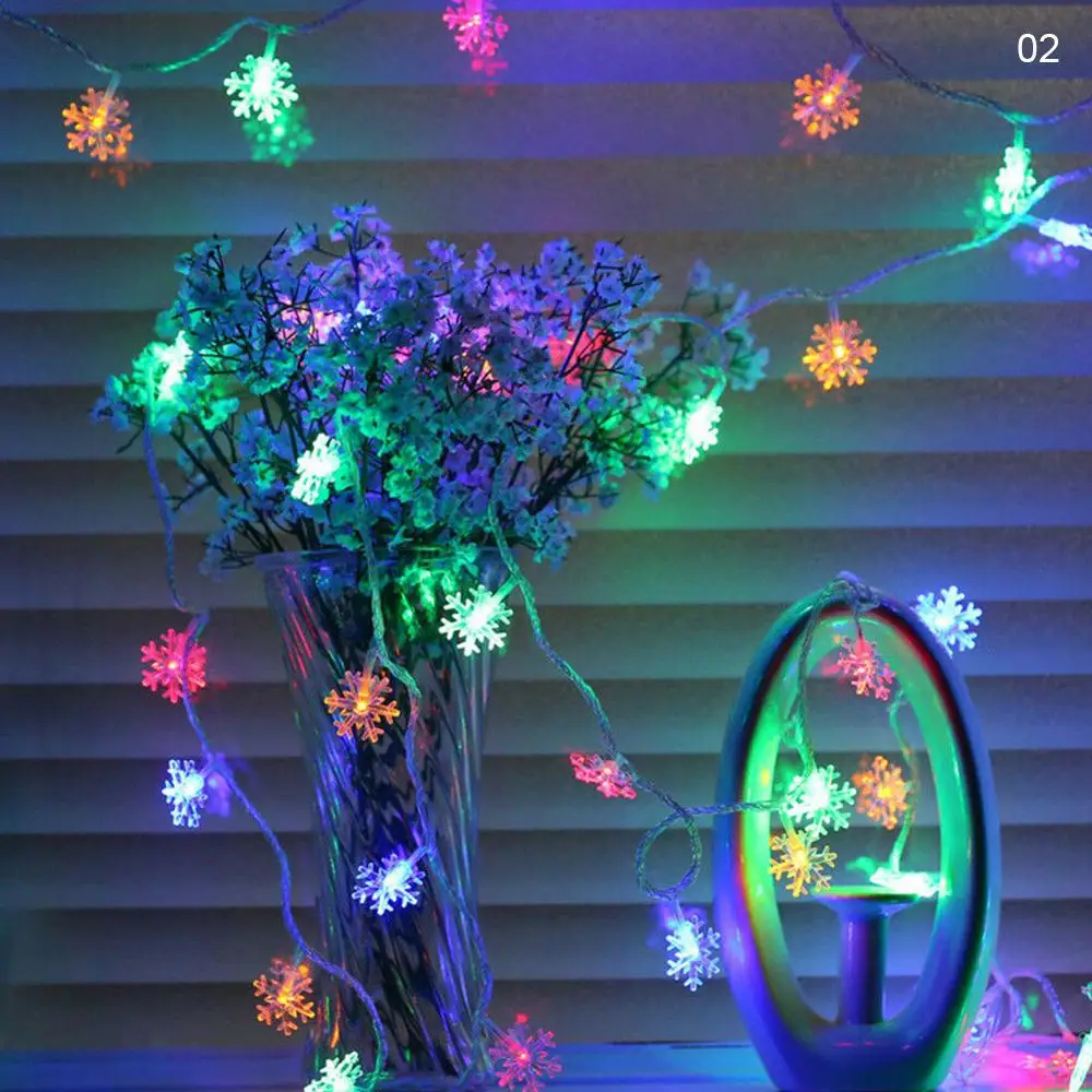 Guirnalda de luces LED de copos de nieve de 3M, decoración de Feliz Navidad, árbol de navidad, regalos de Año Nuevo Natal, 2023