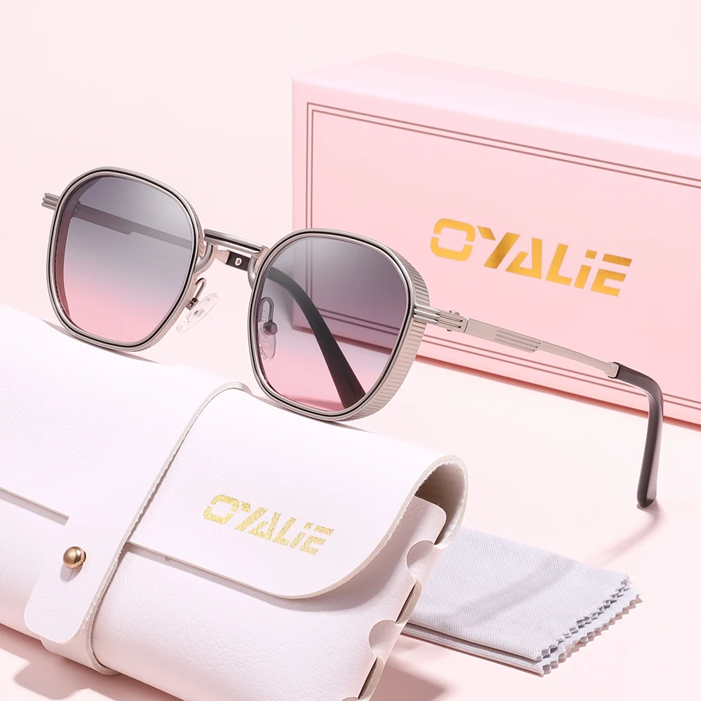 نظارات شمسية معدنية عصرية وفاخرة من Oyalie، مظهر رائع، مريحة وعصرية جديدة. ما إذا كانت إقرانها مع الملابس الكاجوال والملابس التجارية أو الفساتين العصرية. يمكن تحسينه بسهولة باستخدام التصميم الشامل. يظهر ذلك الأنيق والطعم للمرتديين. إنها مناسبة للأشخاص الذين يطلعون الموضة وعمر الحياة الجودة.