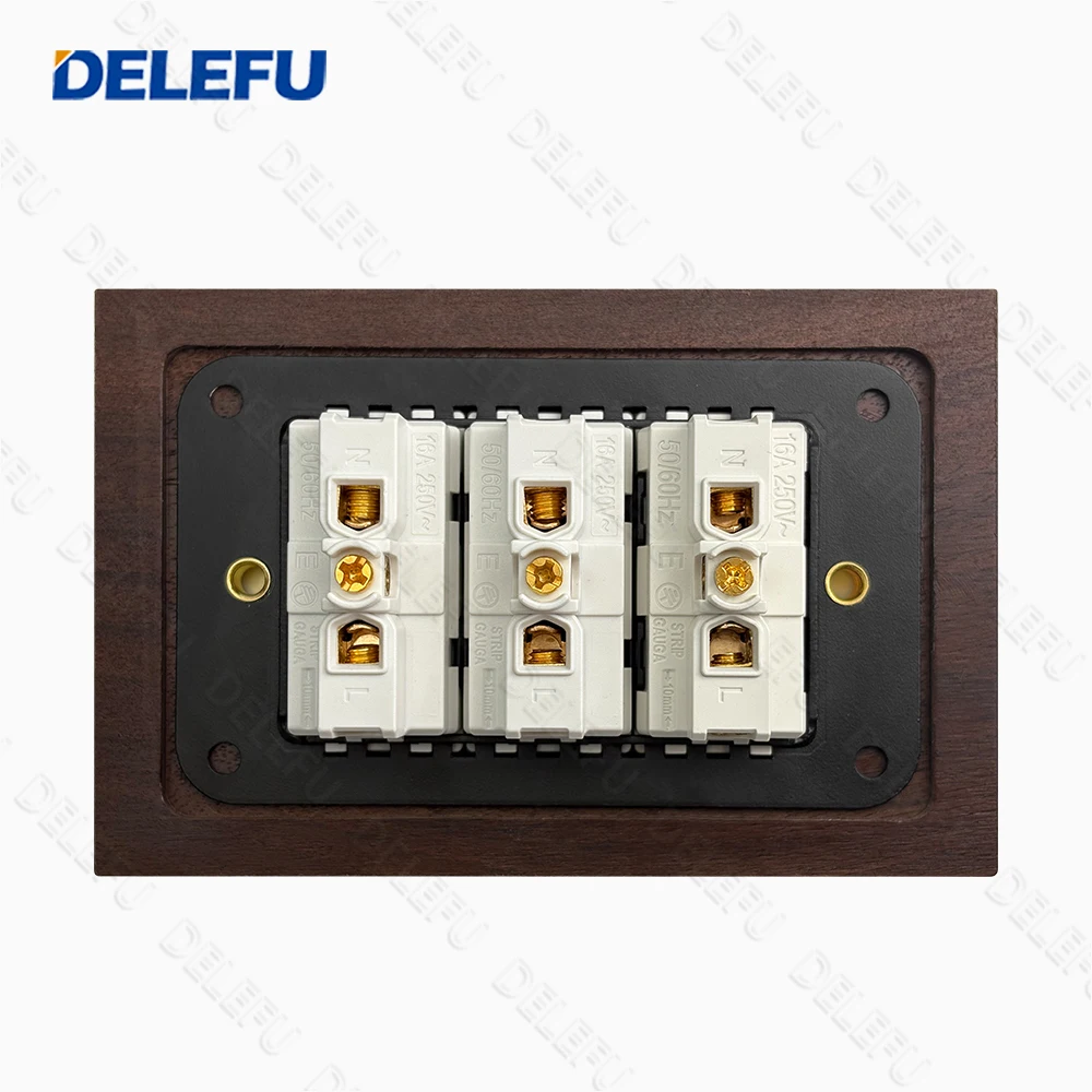 Zdjęcie 7: Gniazdko ścienne DELEFU z drewna orzechowego, standard brazylijski 118 mm, gniazdko ścienne USB typu C z szybkim ładowaniem, czarny