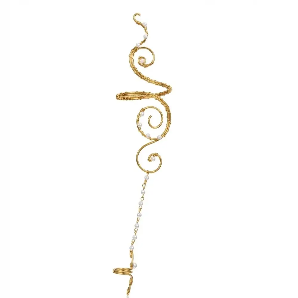 Exquisite Hollow Out Spiral Gold Arm Cuff Vintage Adjustable Open Arm Bangle Boho Connected Ring Gold Jewelry Arm Accessories