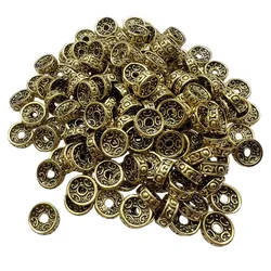 20pcs10mm Charm Retro Style Perforated Spacer Beaded Bracelet Of Necklace Amulet DIY Alloy Accessories Gasket Supplies Wholesale