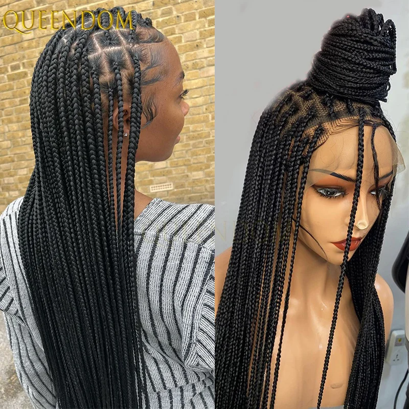 

Парики синтетические без косичек, фронтальные плетеные кукурузные волосы, 36 дюймов, маленькая коробка, квадратные