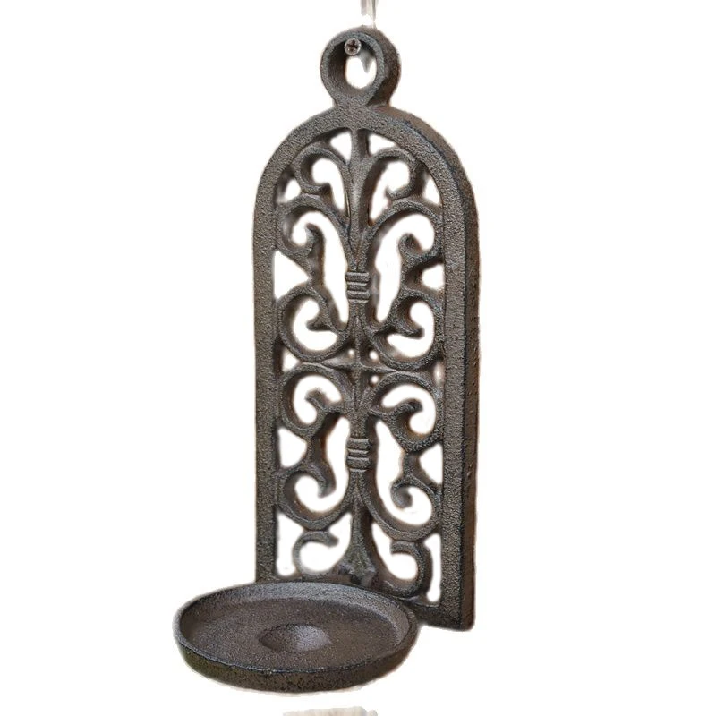 

Pastoral Cast Iron Wall Candle Holders Metal Retro-nostalgia Decoration Courtyard Household Lighthouse Bougeoir Pendant FC228