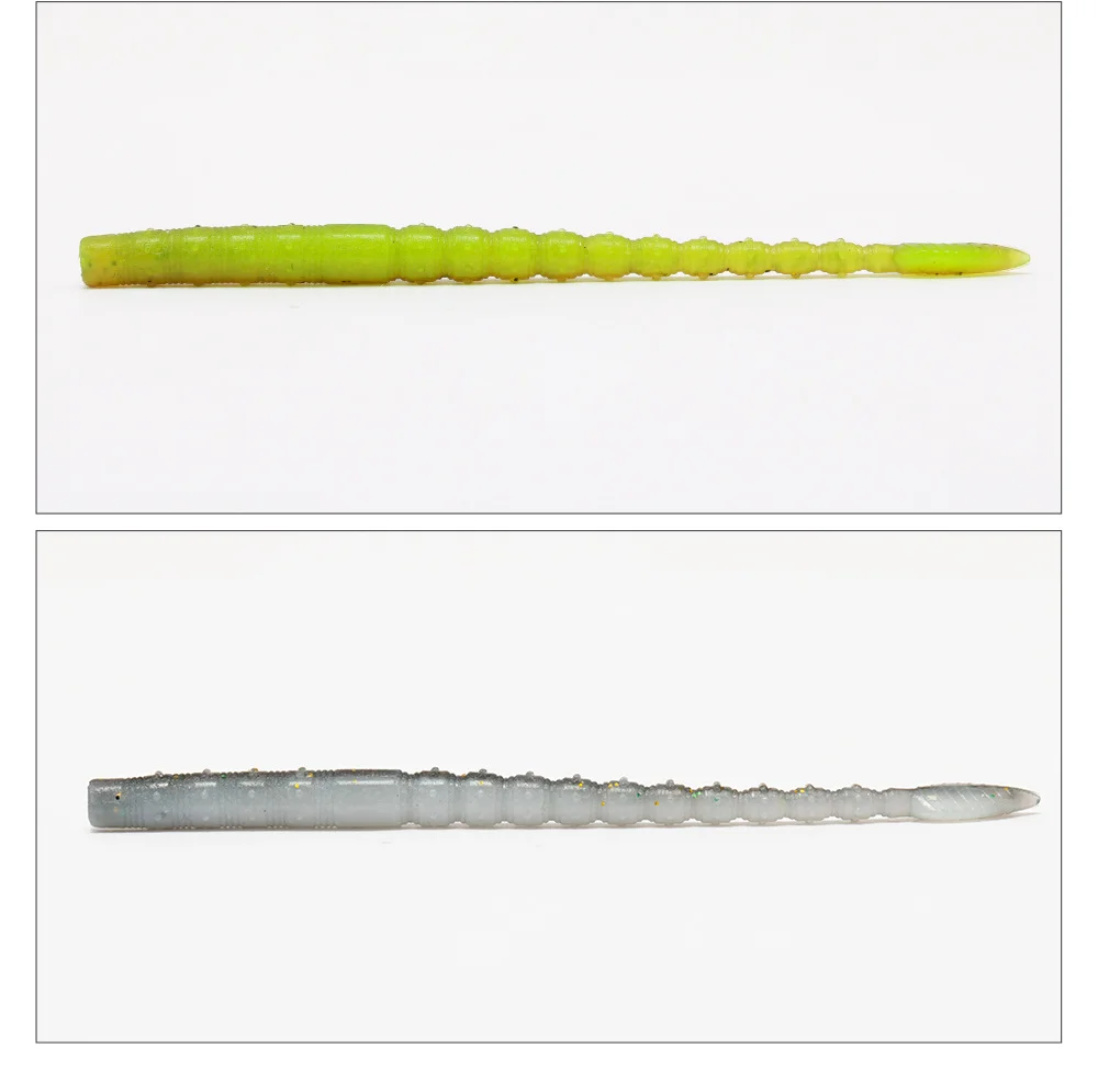 Hopeblaze Floating Leaf Tail Senko Worm 11cm 8 Stück TPE Salzduft Weichköder für Wacky Neko Texas Rig Bass Zander Barsch Forelle – Detail 11