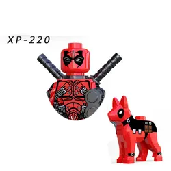 Superhero Mini Education Bricks Deadpool with dog Action Assemble Model Figurine Toys Building Blocks Kids Birthday Gifts