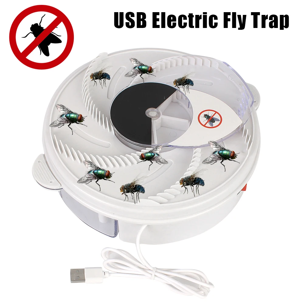 

Fly Trap Automatic Flycatcher Insect Pest Catcher Indoor Outdoor USB Pest Reject Control Repeller Electric Pest Killer