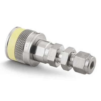 【 SS-QC8-B1-810K4 】 QC8 Quick Connector Threading 1/2 Inch Yellow