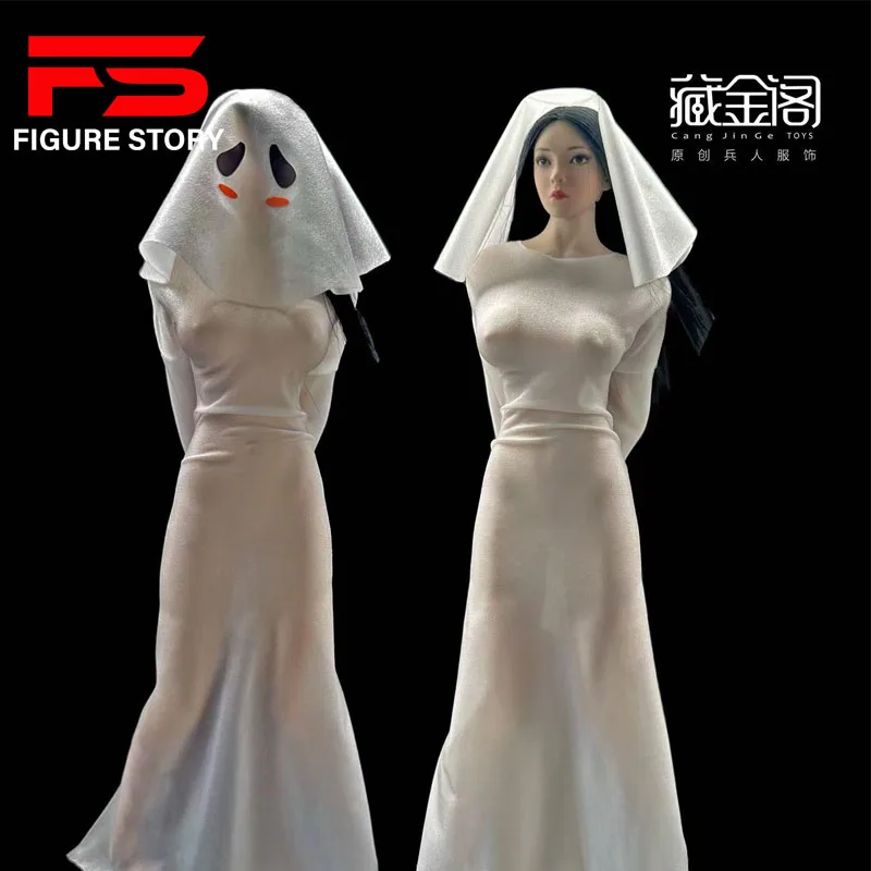 

CJG-067 1/6 Scale Female Halloween Cosplay White Ghost Sets For 12" Action Figure