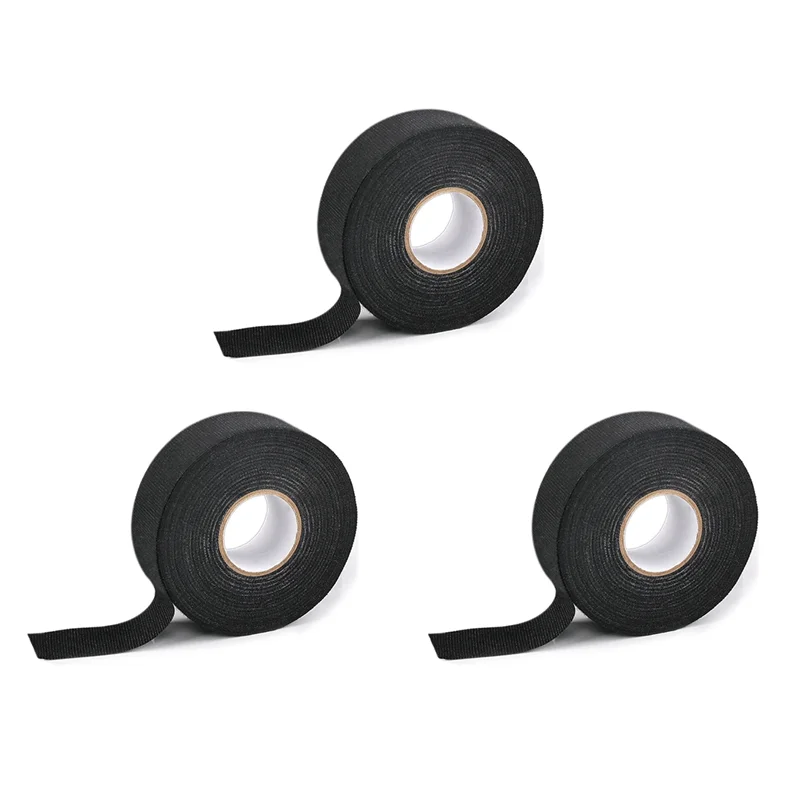 

ABUF-3X Black Car Flannel Tape Flame Retardant Insulating Adhesive Tape Velvet Harness Tape 9Mmx25m
