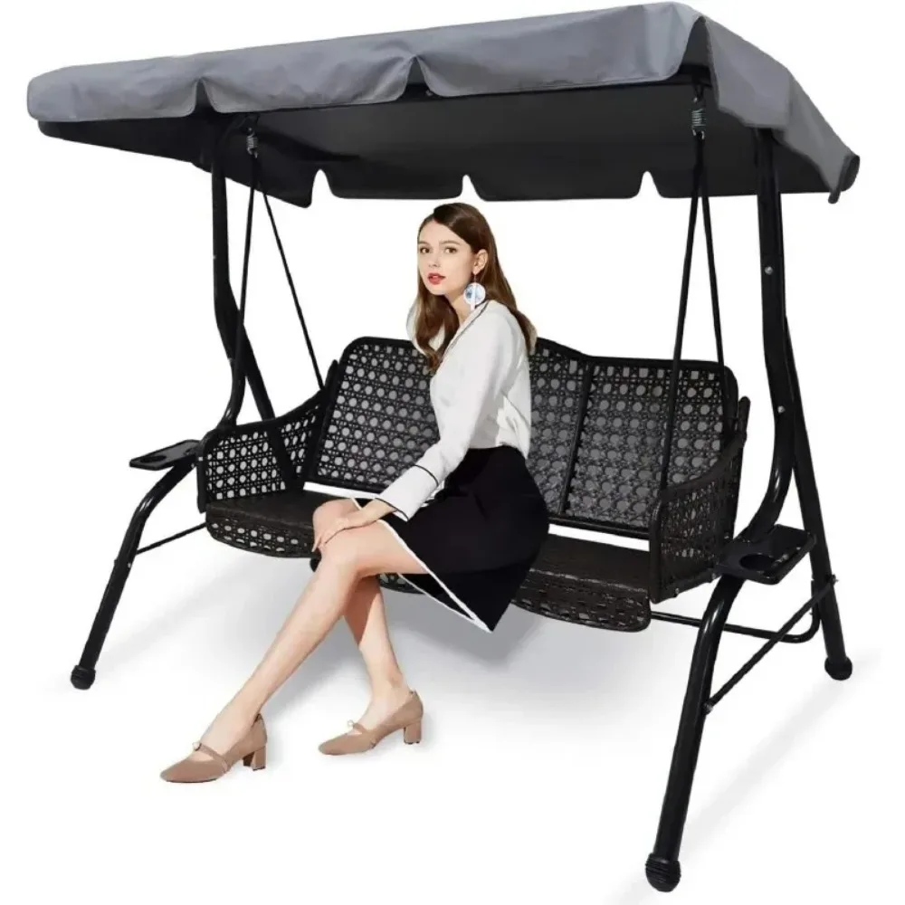 195*125*15cm Silver Coating Outdoor Garden Swing Chair Canopy Roof Shade Swing Chair Awning Garden Waterproof Swing Canopy