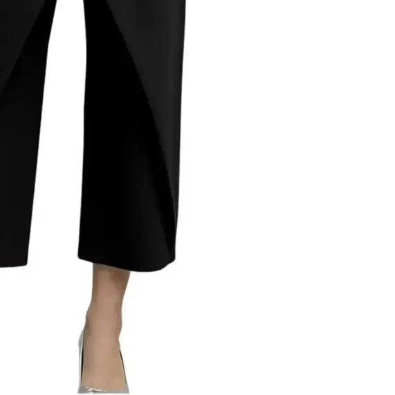 2026 Womens Casual Loose Fit Color Block Wide Leg Cropped Pants Polyester Cotton
